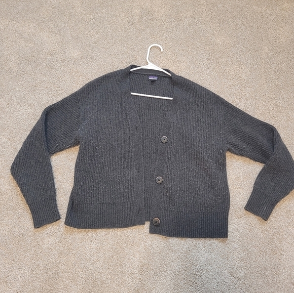 Patagonia Womens Recycled Wool Blend Button Up Dark Grey Cardigan Sweater Size S - Picture 4 of 8